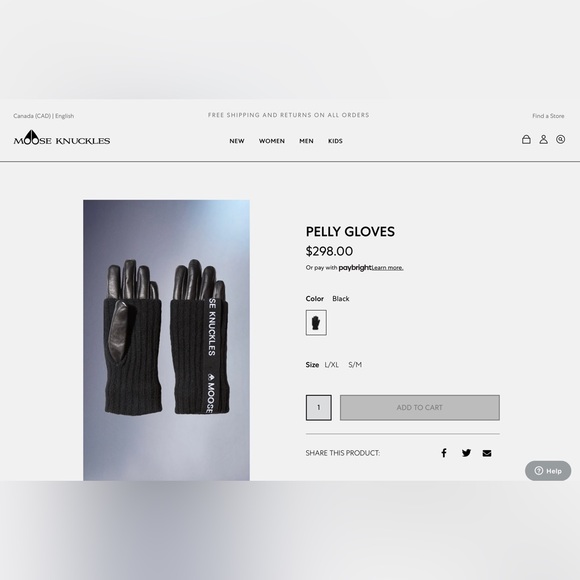 MOOSE KNUCKLES PELLY GLOVES (L/XL) - Picture 2 of 10